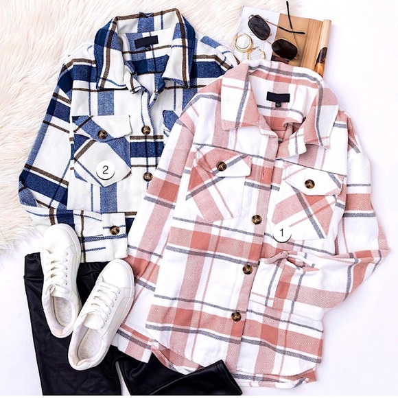 Love Tree Jackets & Blazers - 🎉SALE🎉 🆕💙LOVE TREE: NAVY/IVORY Button Down Plaid Jacket Coat MEDIUM